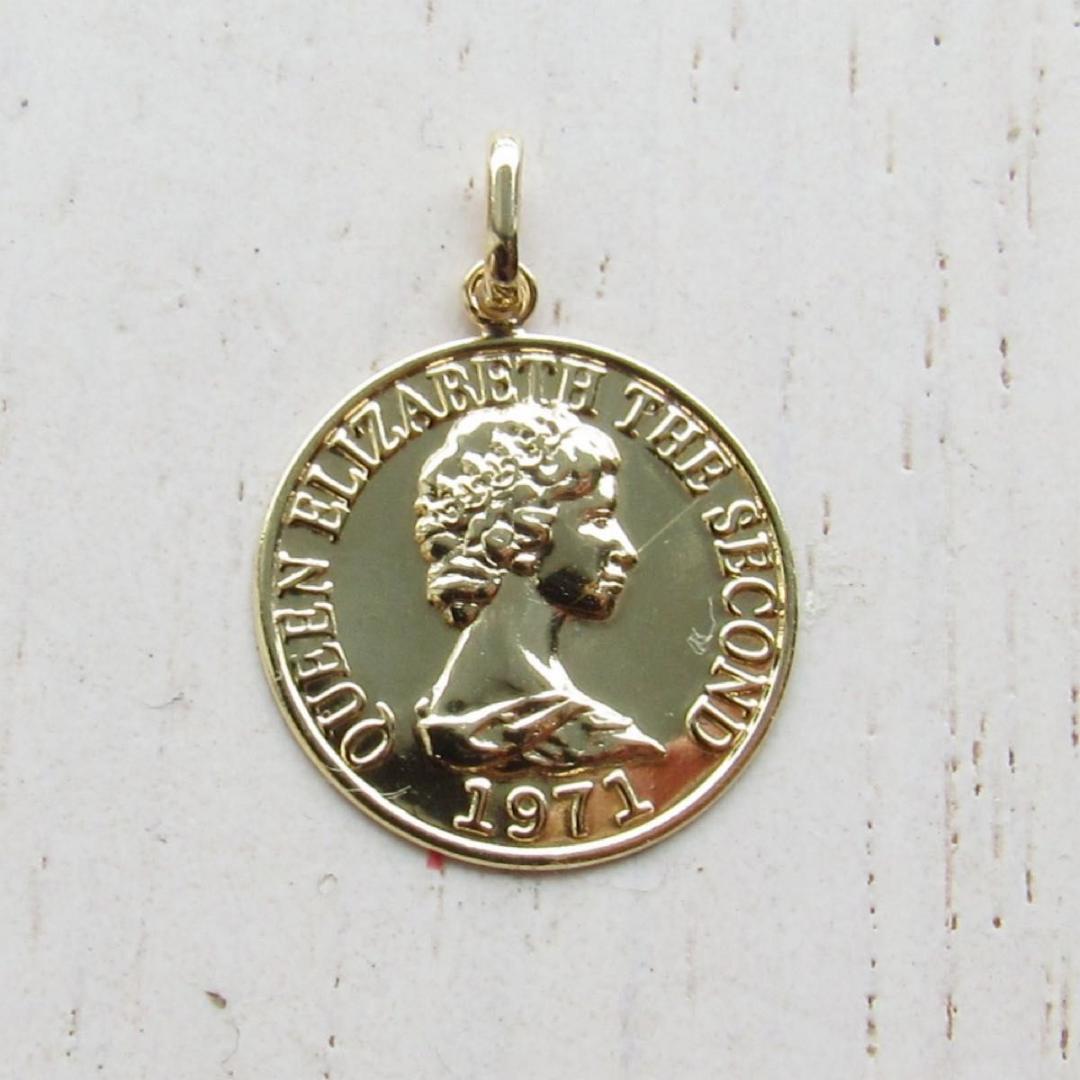 K18 18K  トップ ネックレス ゴールド エリザベス 刻印 新品