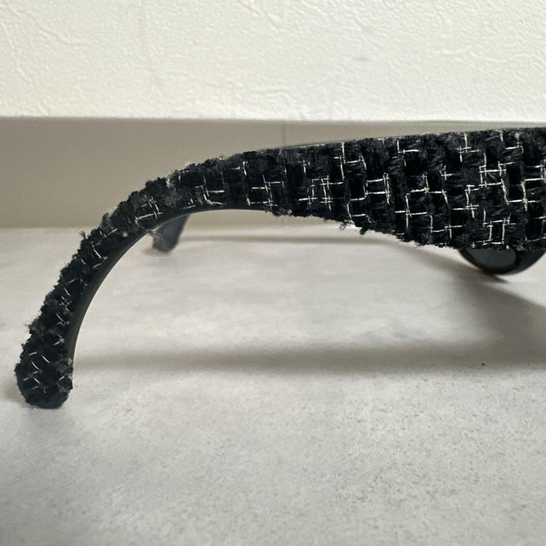 CHANEL シャネル ツイード サングラス ココマーク ロゴ金具 ケース付き