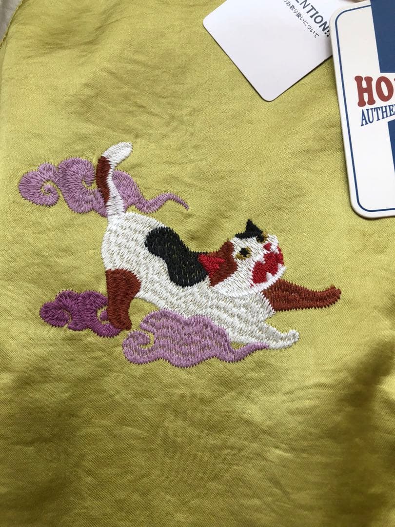 未使用タグ付！HOUSTON woman スーベニアジャケット 百猫／スカジャン