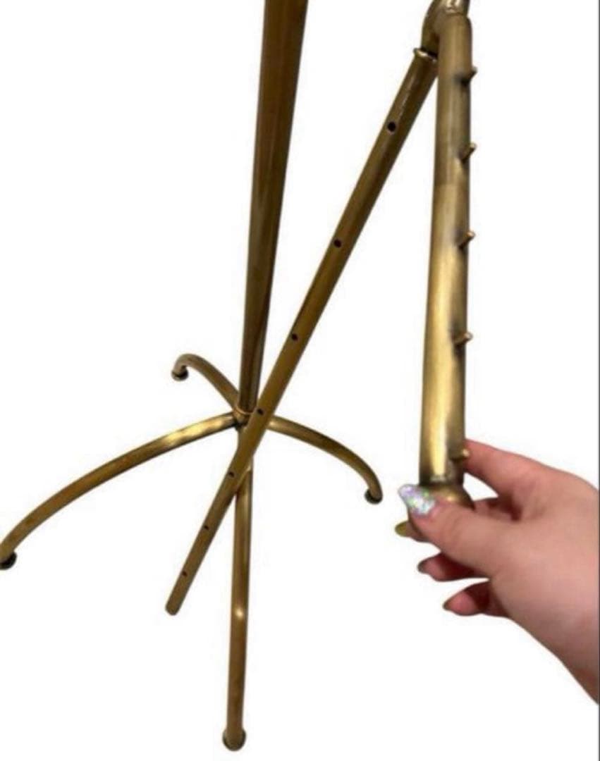 ハンガーラック　傾斜ハンガー　高さ可変　アンティークゴールド　ラスト1点