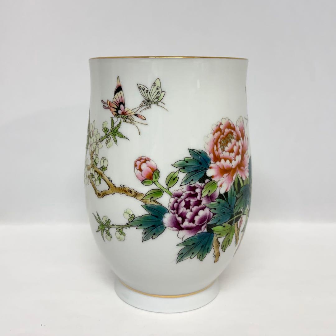 ②景徳鎮 キリンビアマグコレクション 1994 粉彩牧丹胡蝶図 ビアマグ