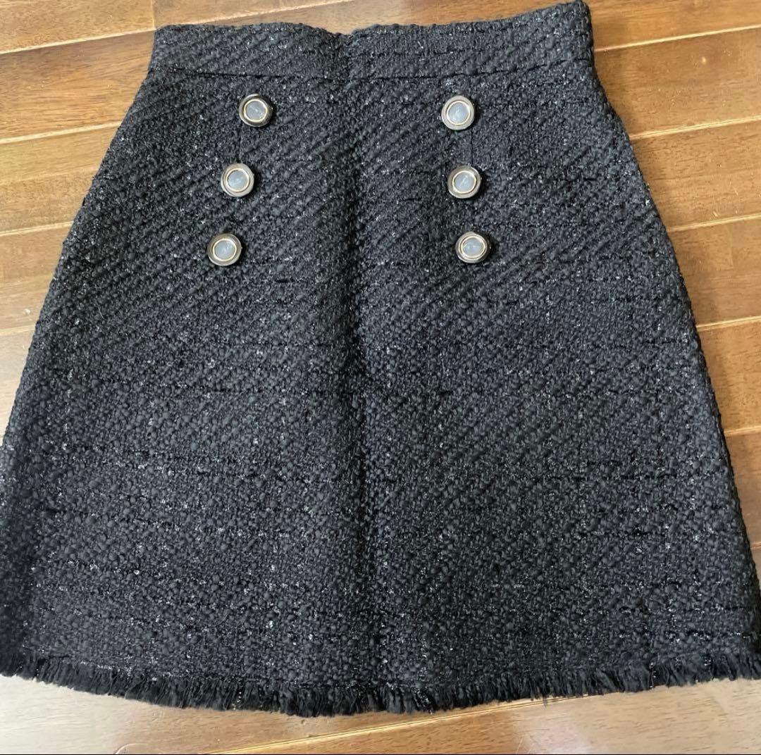 LOULOU WILLOUGHBY ジオリカラメツイードスカート S