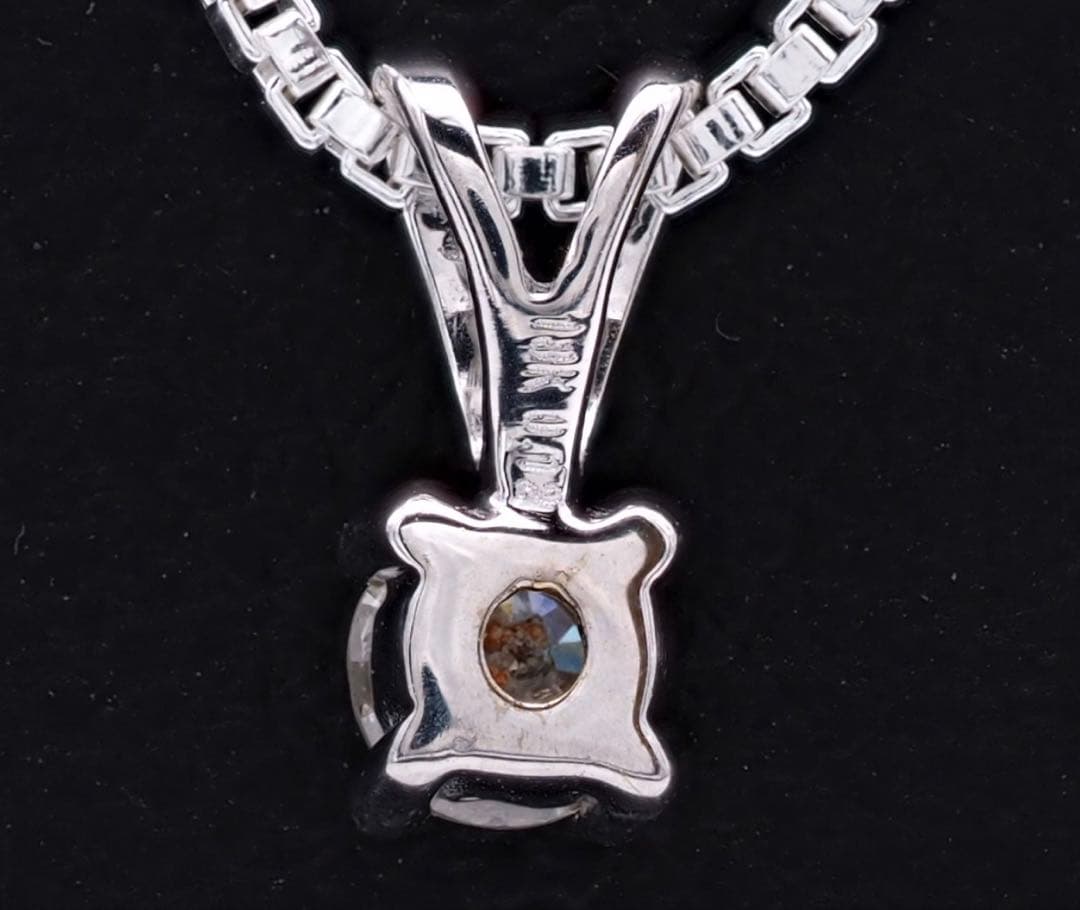 18金 天然 ダイヤモンド ネックレス 18K WG 鑑別書付き