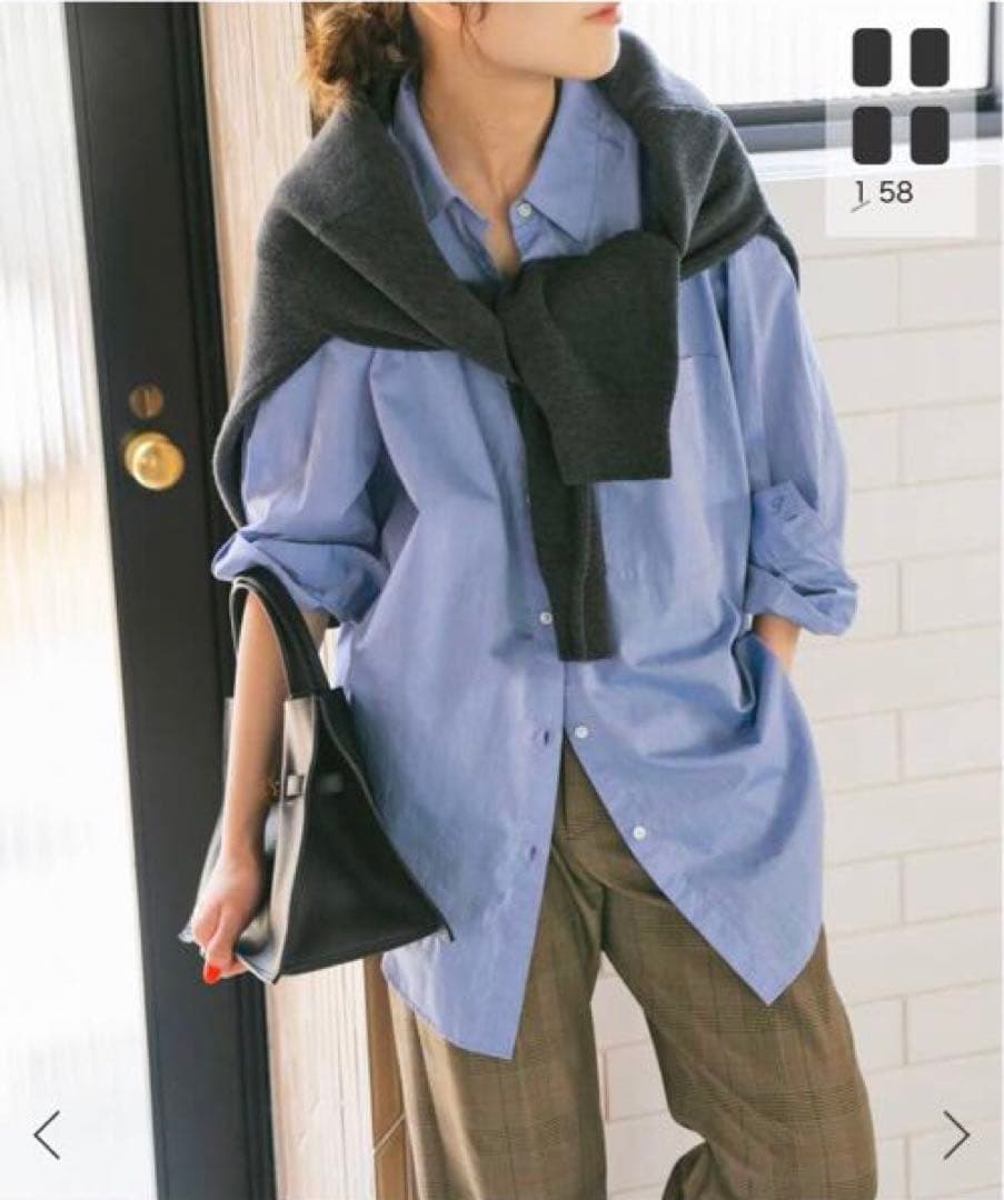 スピックアンドスパン 50コットンオーバーシャツ