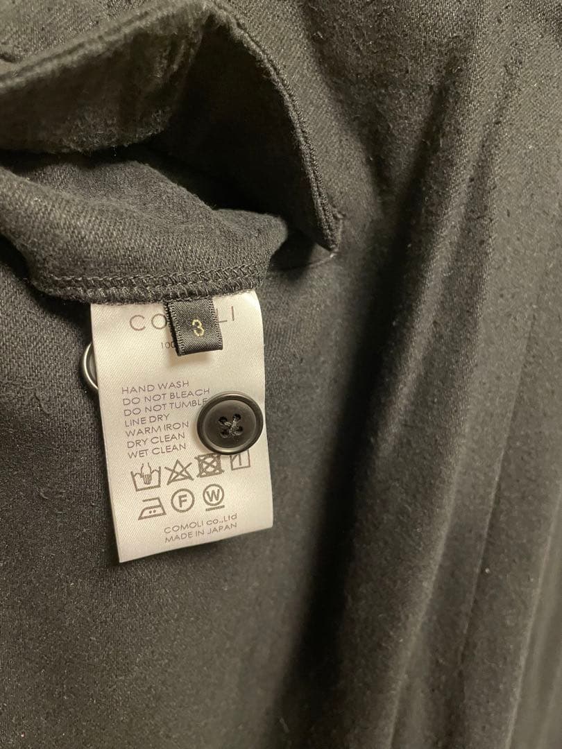 COMOLI シルクネップ ハーフパンツ 3 BLACK SILK100