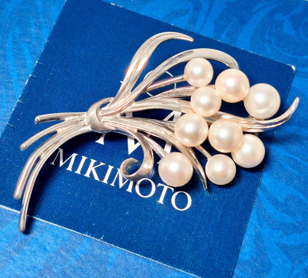【美品 最高級】ミキモト ブローチ パール 花束 9珠 皇室御用達 正規品