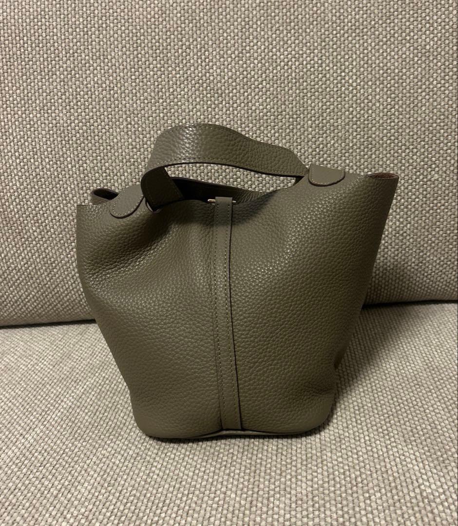 キューブバッグ　エトープ×ゴールド金具PM 本革 キューブバッグ　ノーブランド