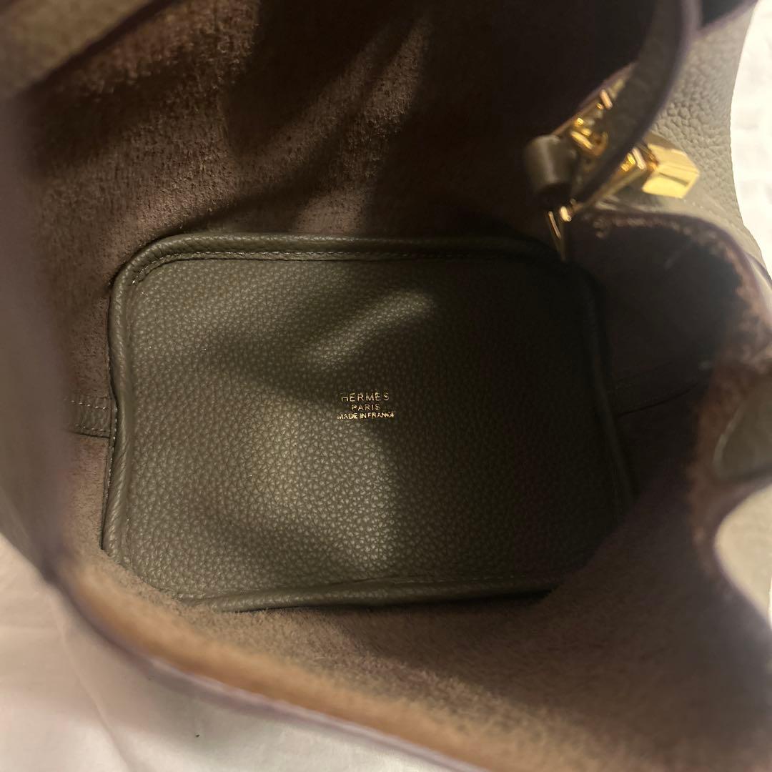 キューブバッグ　エトープ×ゴールド金具PM 本革 キューブバッグ　ノーブランド