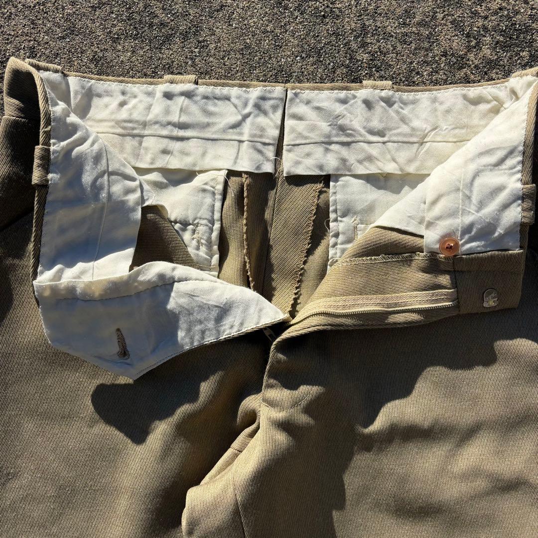 70s usa製　ウールスラックス　ウエスタン　極太　ギャバ　vintage