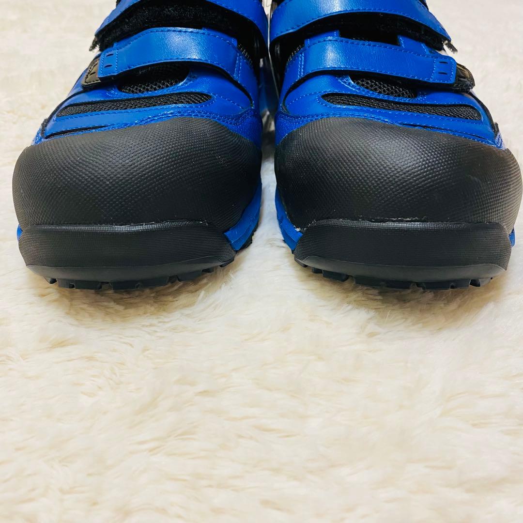 新品タグ付き！廃盤　希少asics アシックス　安全靴 作業靴　ベルクロ 青