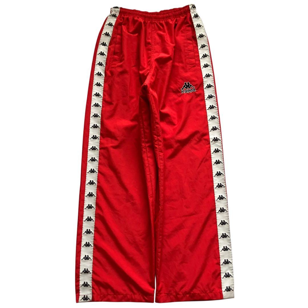 USA製90s OLD KAPPA ロゴテープナイロンセットアップ上下 Y2K