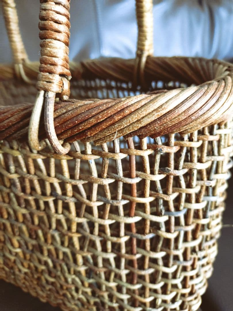 貴重：中川原信一 手付きあけびかご