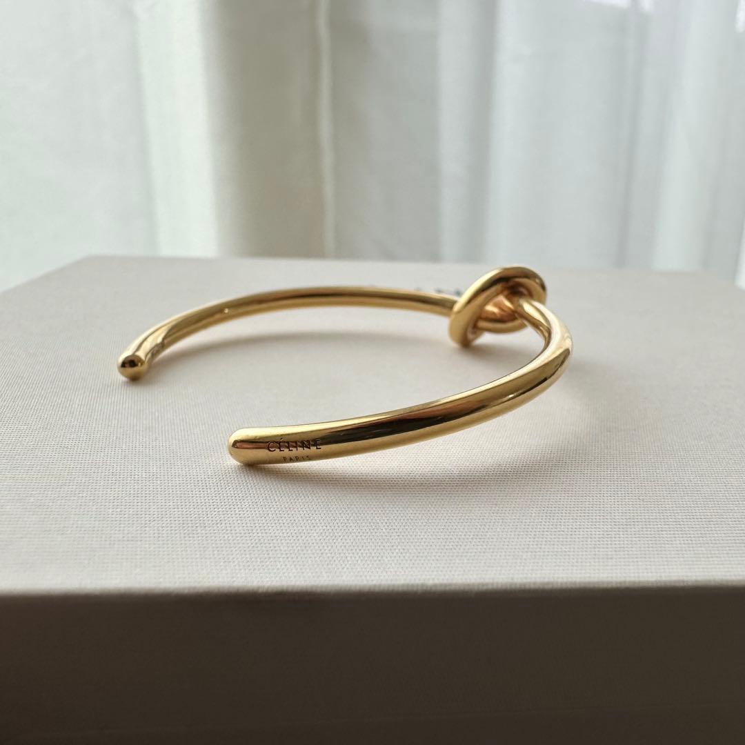 【美品】CÉLINE ゴールド ノット バングル