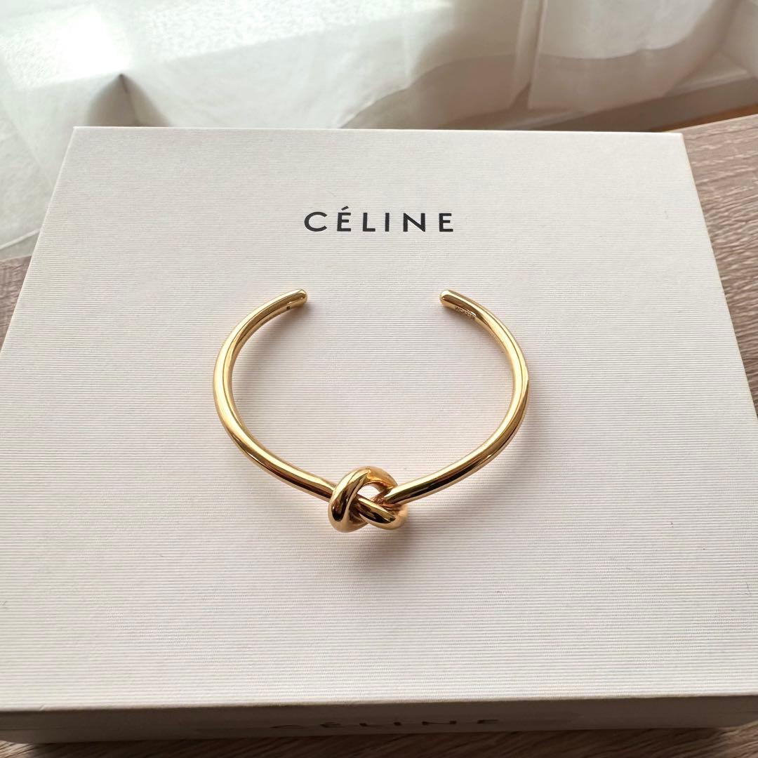 【美品】CÉLINE ゴールド ノット バングル