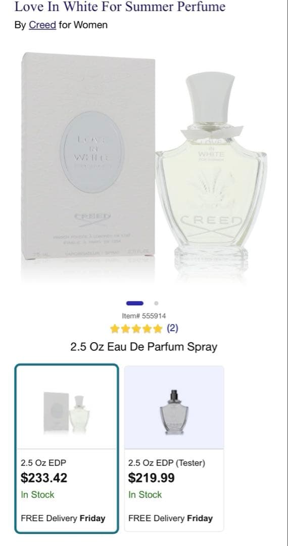 creed 香水　love in white for summer 75ml