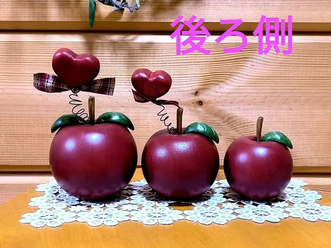 ⭐️アメリカンカントリー雑貨❤ ෆ木製まん丸りんご ෆ の三姉妹(●^ ^●)