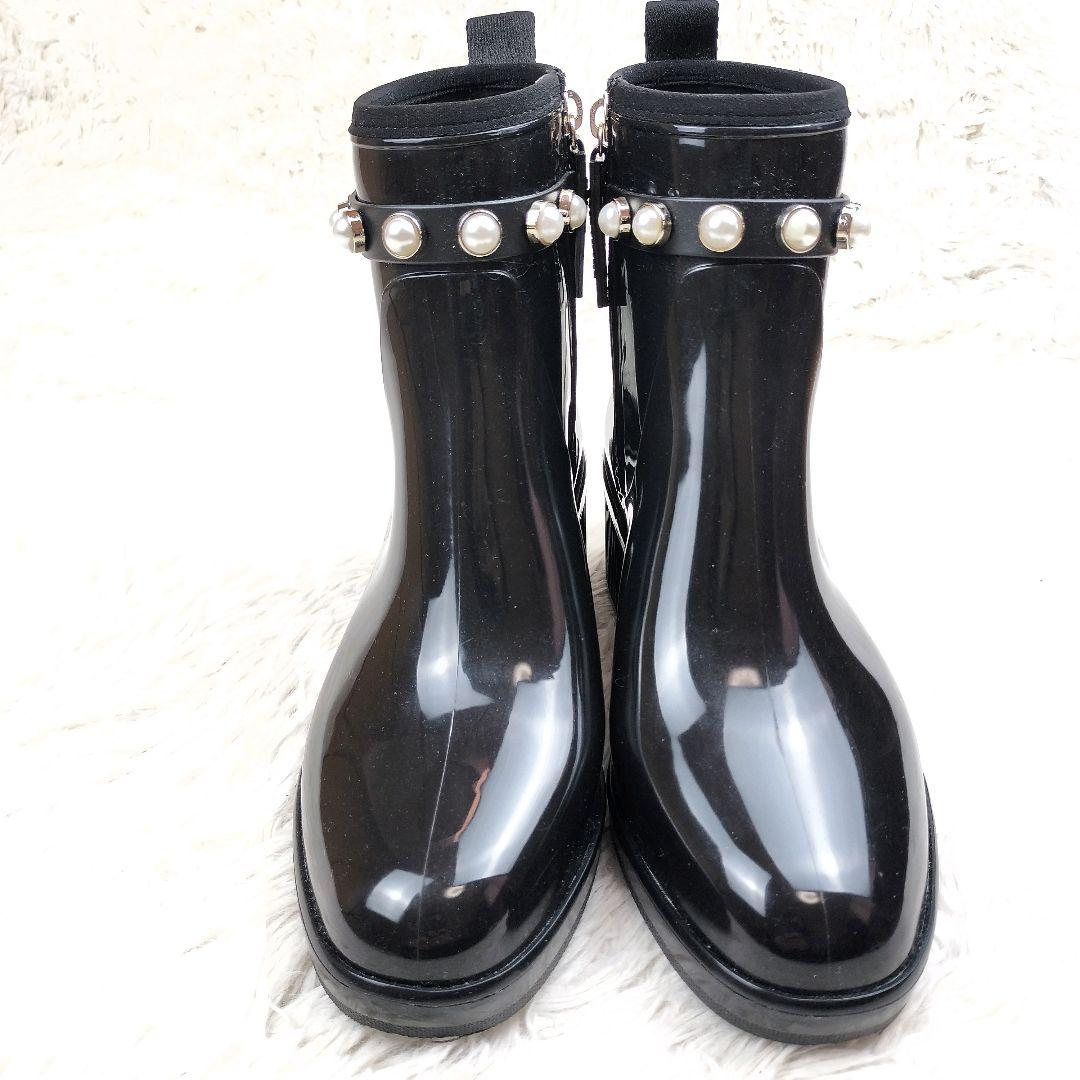 ✨️極美品✨️ ケイトスペードニューヨーク パドル パール レインブーツ 25