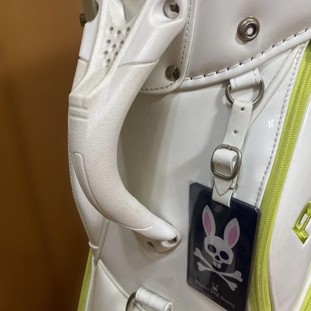 PSYCHO BUNNY キャディバッグ ホワイト/ライム　ヘッドカバー無