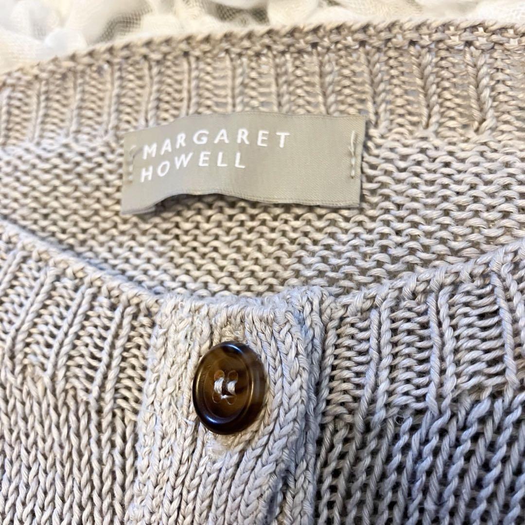 MARGARET HOWELL マーガレットハウエル長袖リネン100%カーディガ
