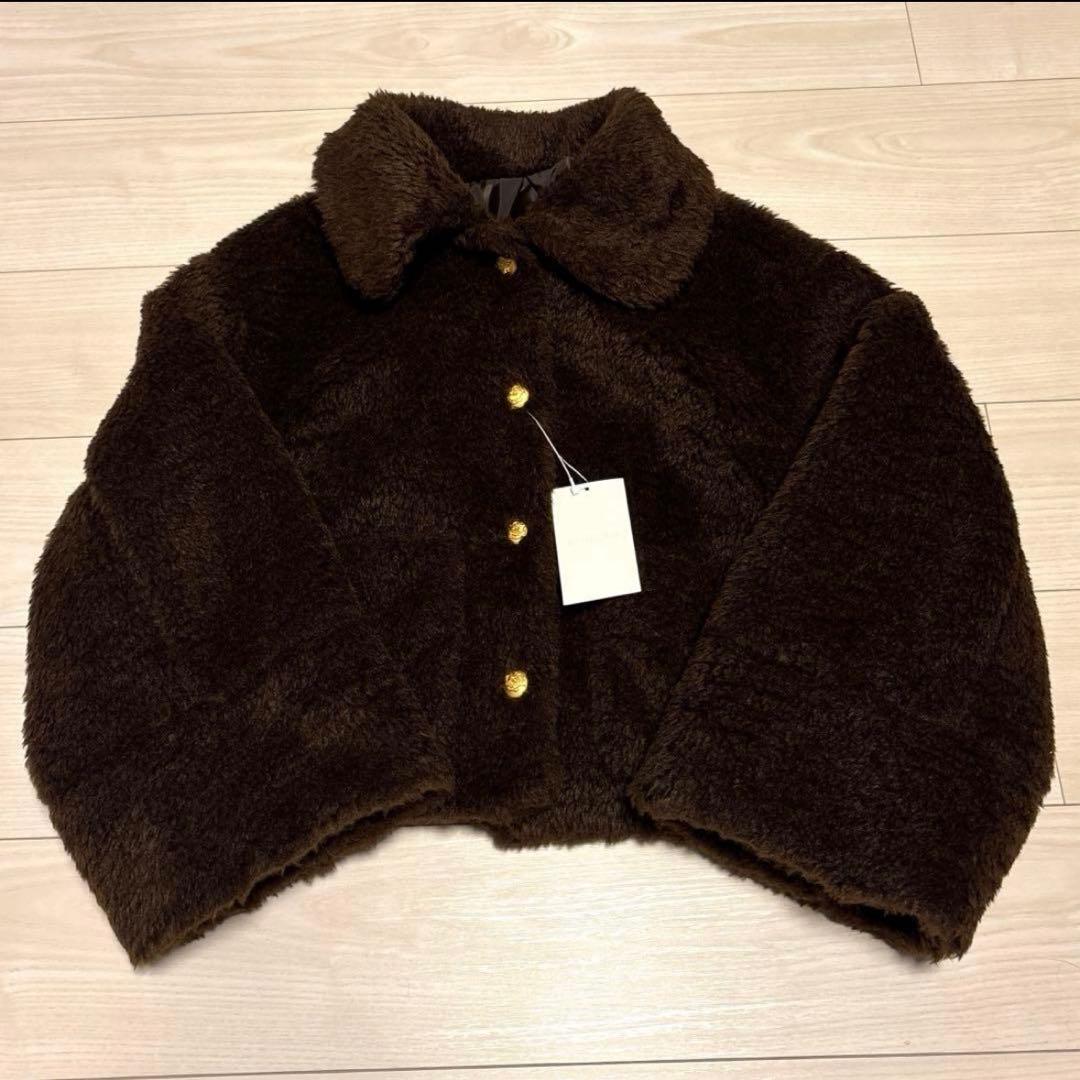 ブルレア　bluelea ボアショートコート　ブラウン