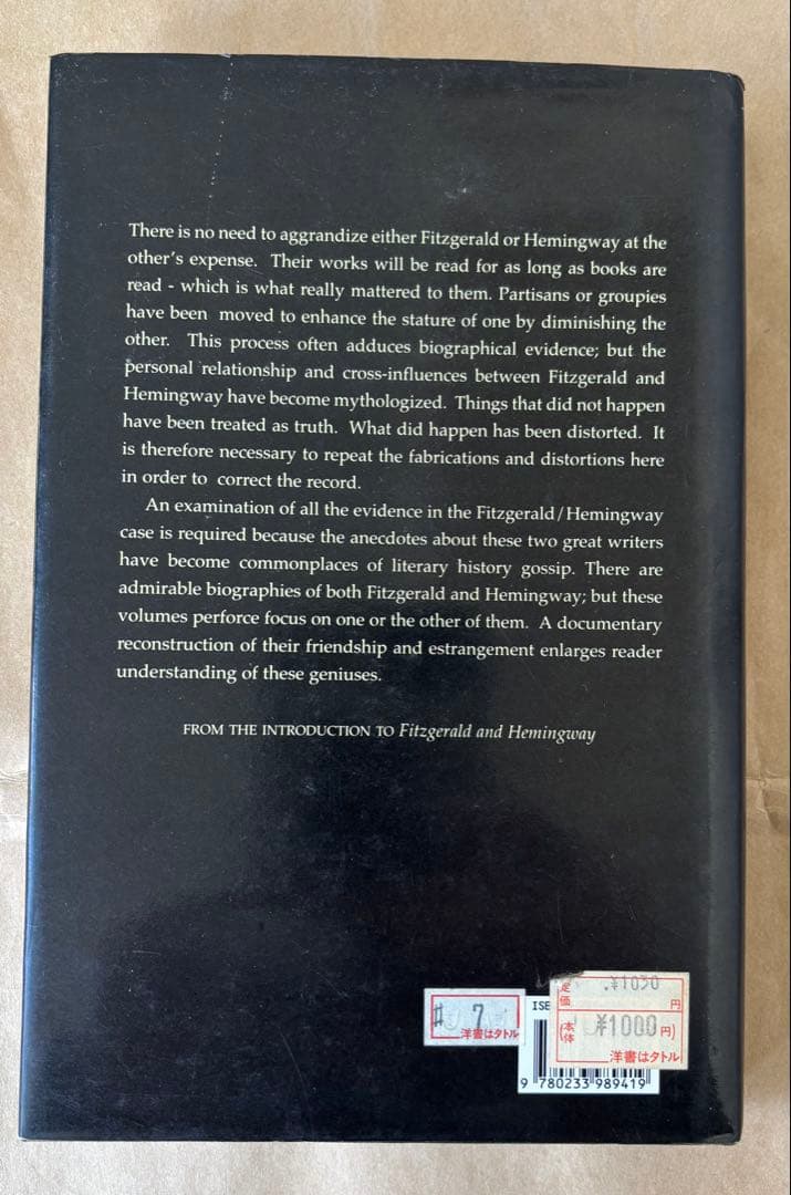 洋書 Fitzgerald and Hemingway