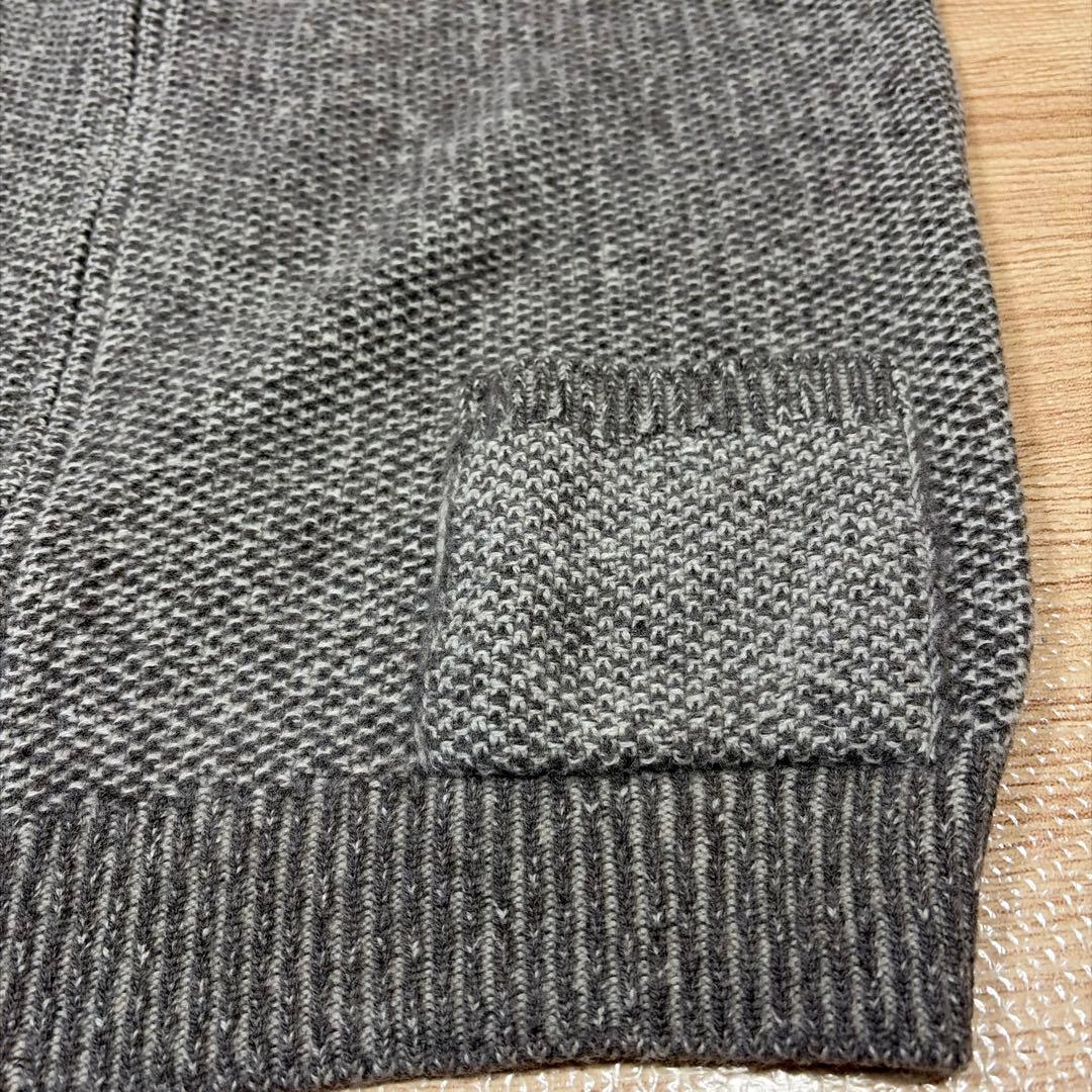 リクエスト値下美品Papas+カシミア混フルZIPスタンドカラベストLグレージュ