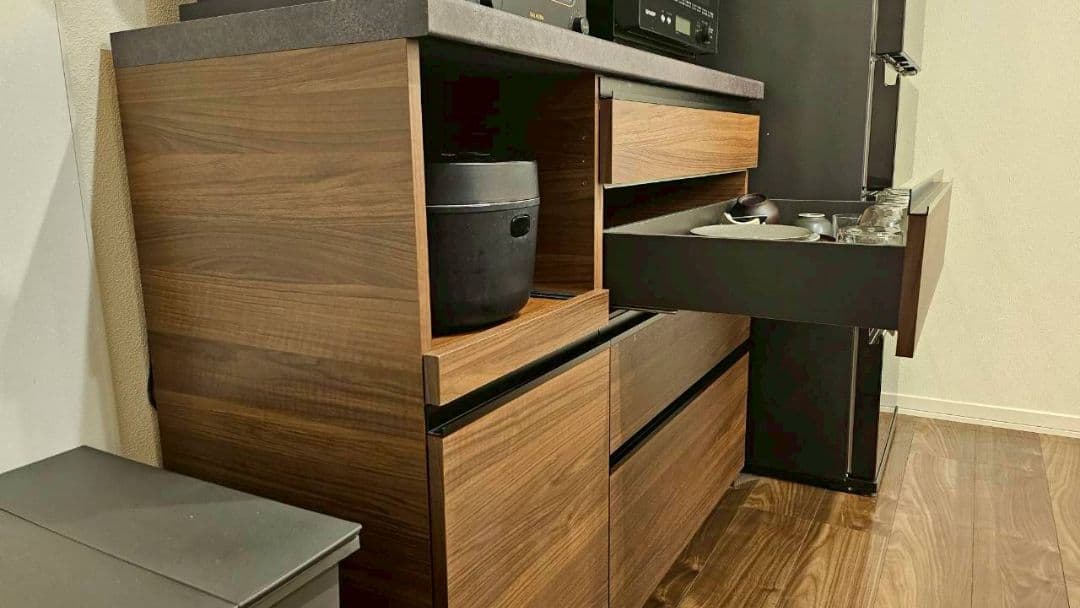 【値下げしました】パモウナ　カップボード　ウォールナット　120cm