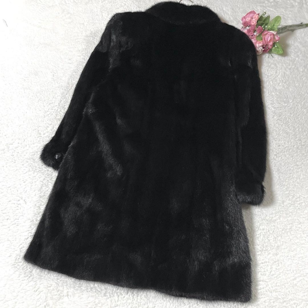 【大きいサイズ】ミンク 本毛皮 ロング コート リアルファー サイズXL〜XXL
