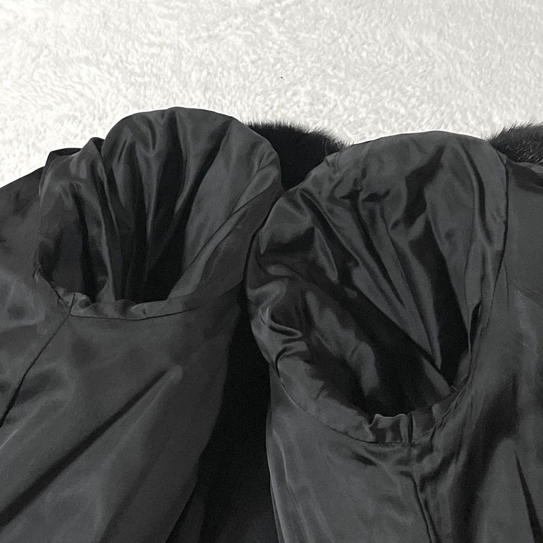 【大きいサイズ】ミンク 本毛皮 ロング コート リアルファー サイズXL〜XXL