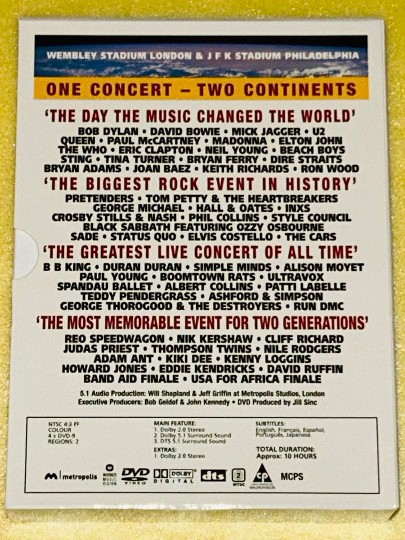 美品❗️ライブ・エイド Live Aid 1985年 DVD 4枚組