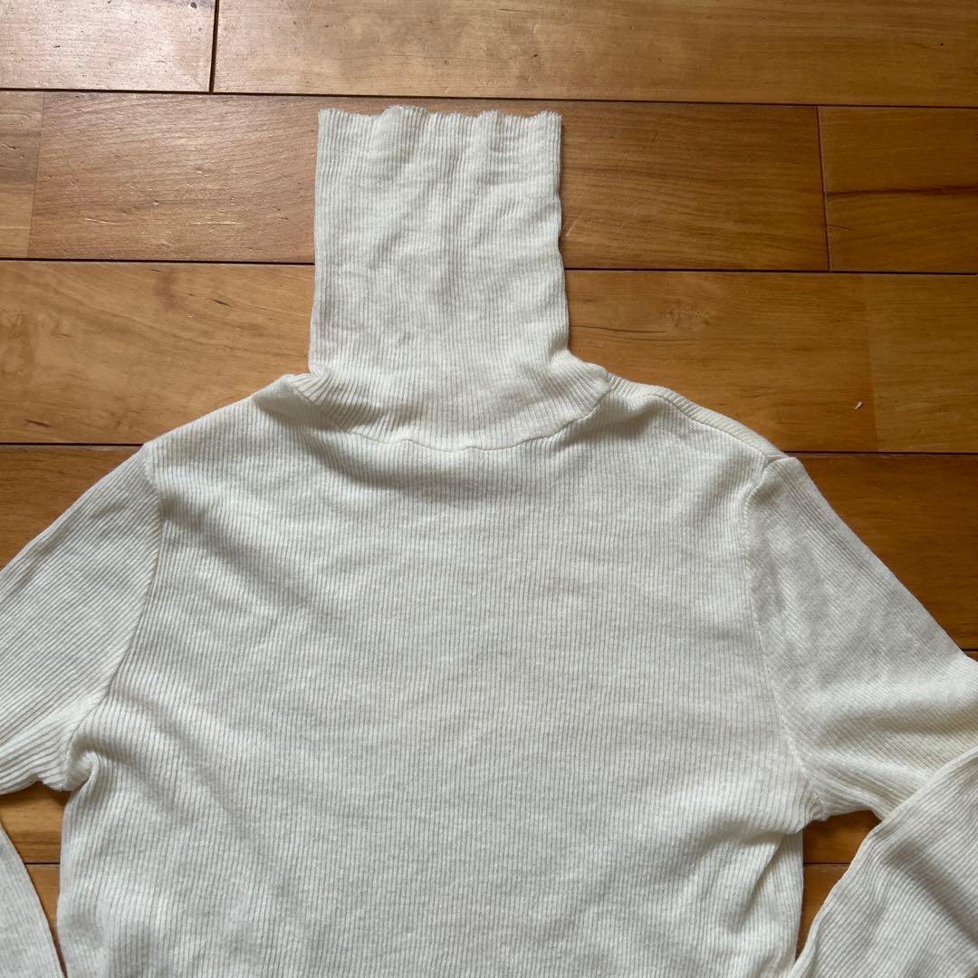 ソージュ　カシミヤ混コットタートル　人気色ホワイトＭ