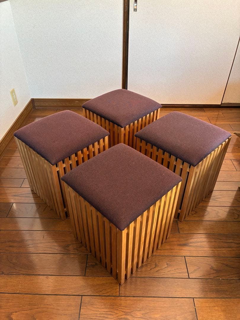 田*子様 収納付き木製スツール　4個セット