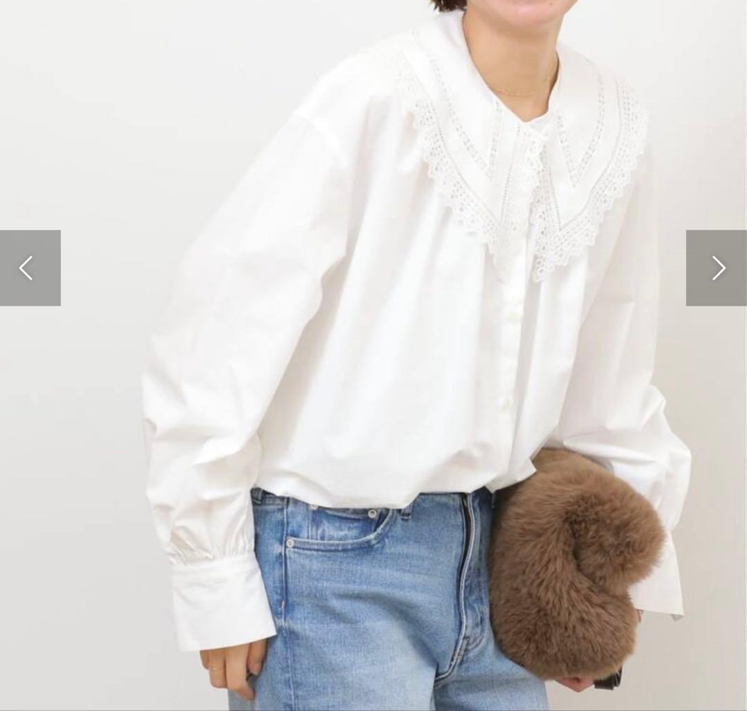 未使用品JOURNALSTANDARDrelumeビッグカラー付ギャザーブラウス