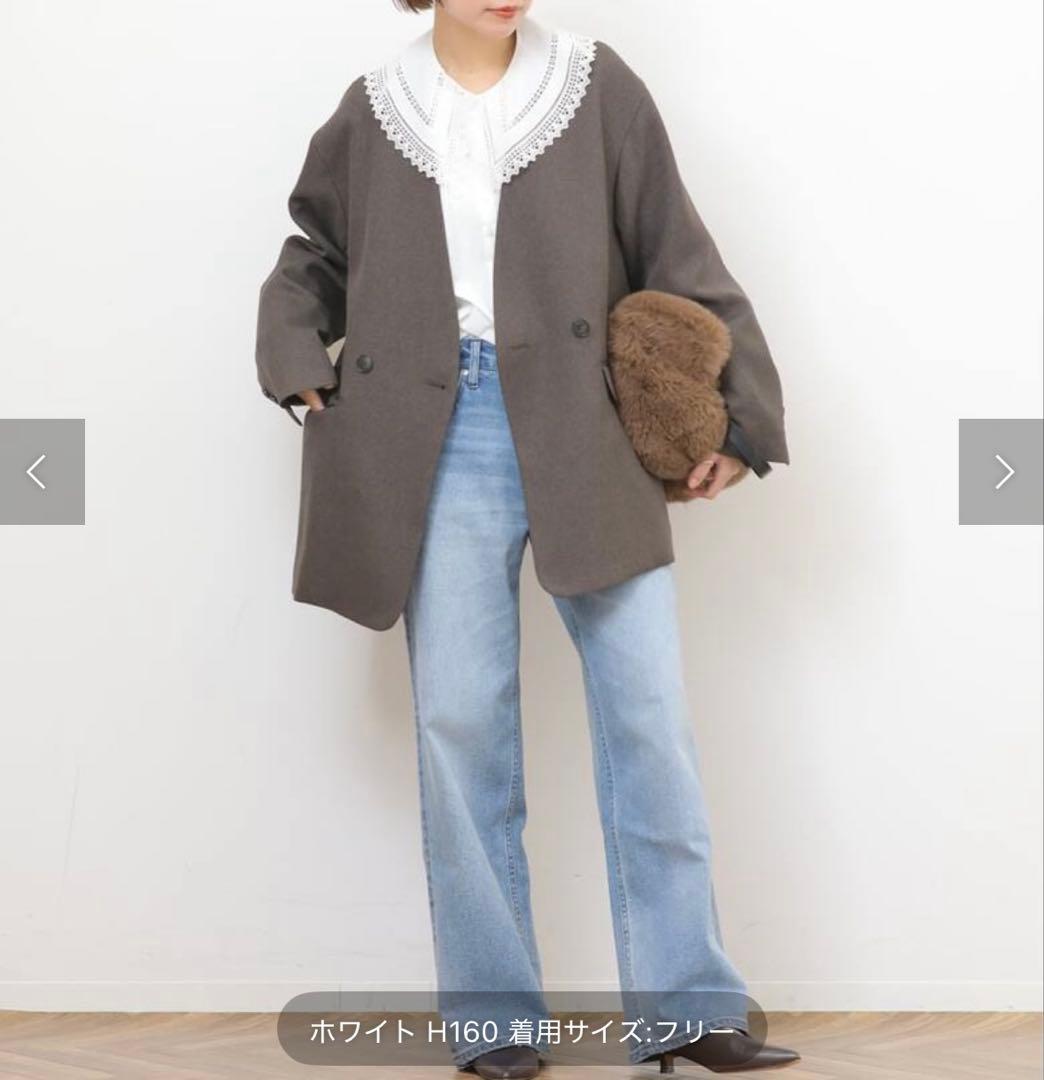 未使用品JOURNALSTANDARDrelumeビッグカラー付ギャザーブラウス