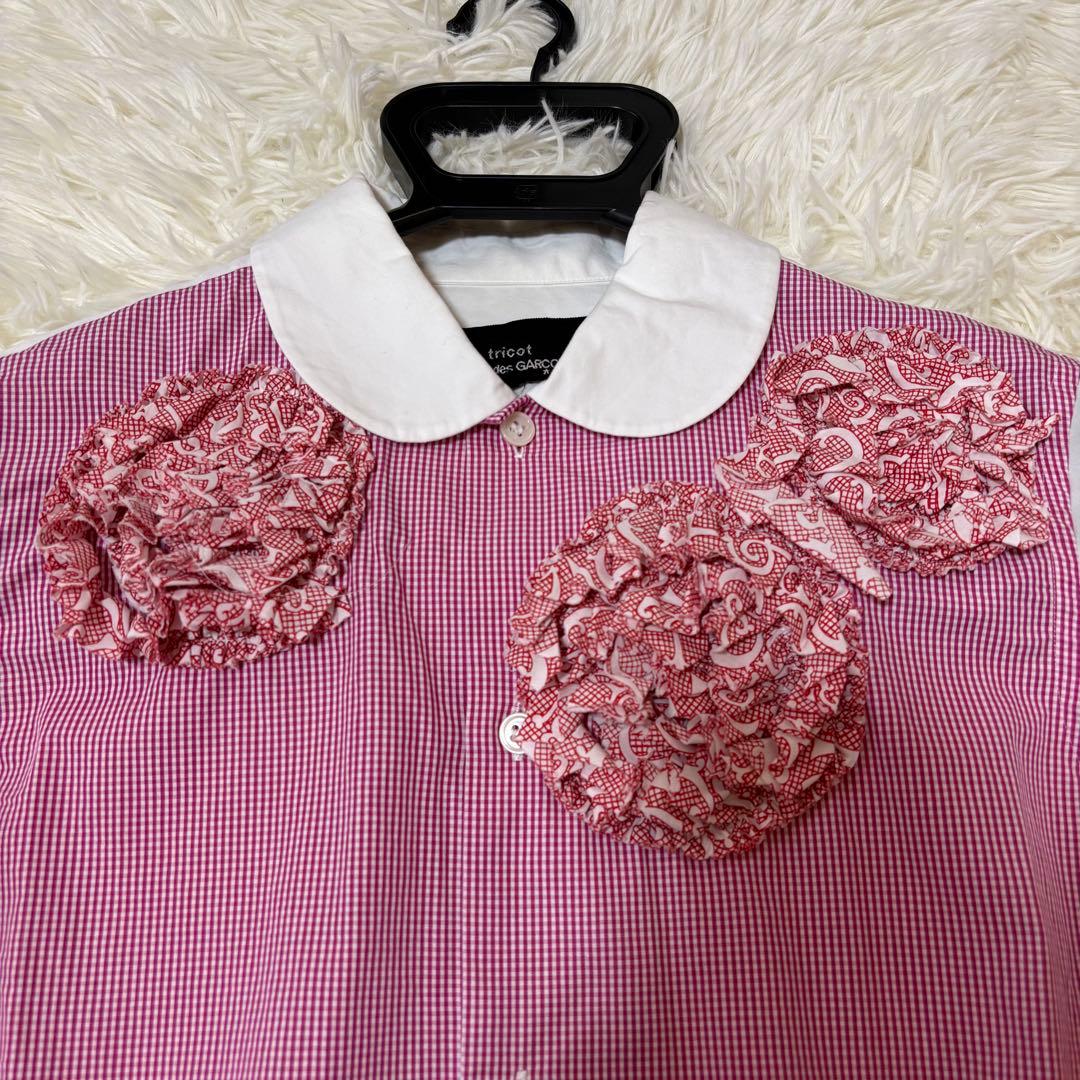 トリココムデギャルソン20SS 花柄 ラウンドカラーシャツ Sサイズ