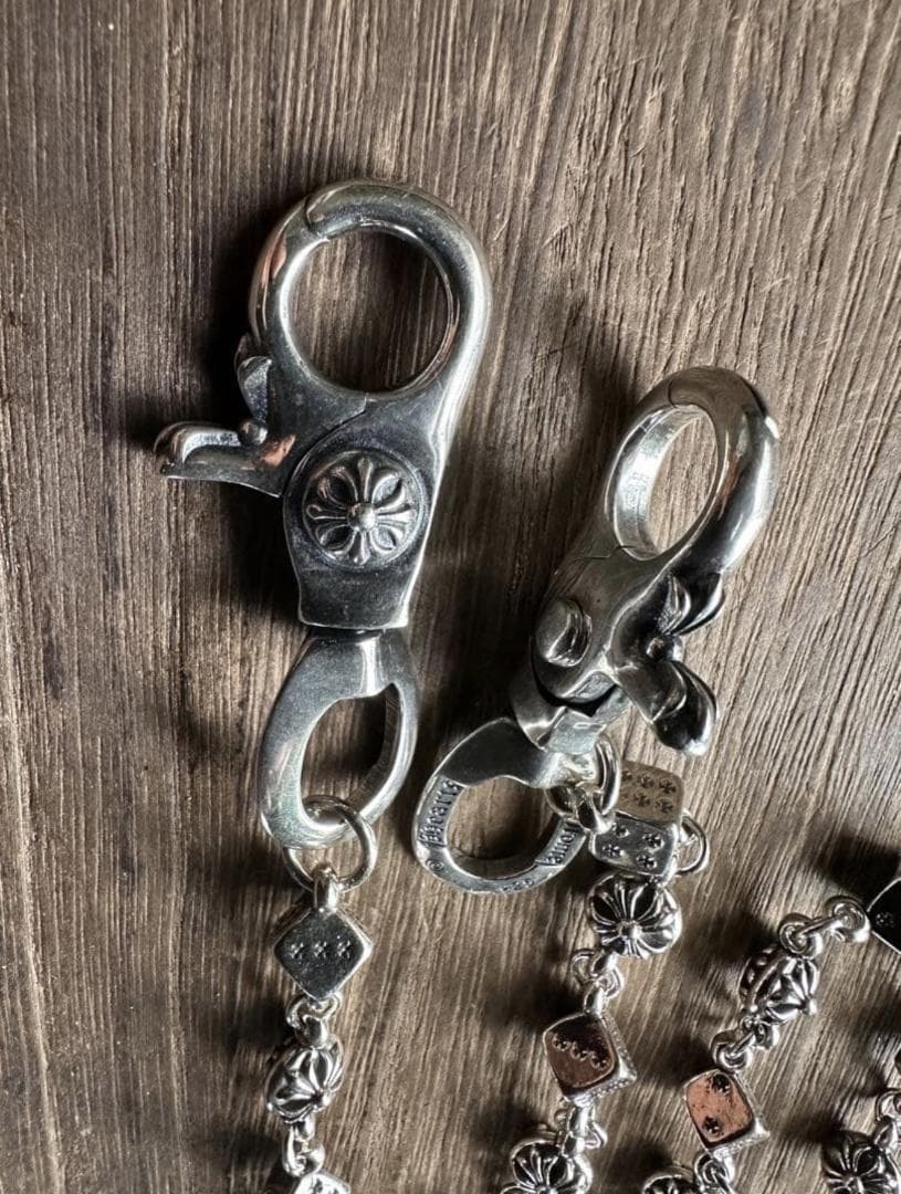 ウォレットチェーン ダブルクリップ シルバー