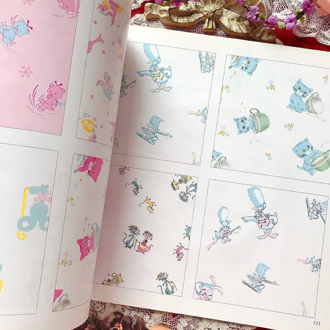 レトロアニマル ヴィンテージ子供服 テキスタイル洋書♡素材CD-ROM付き 猫