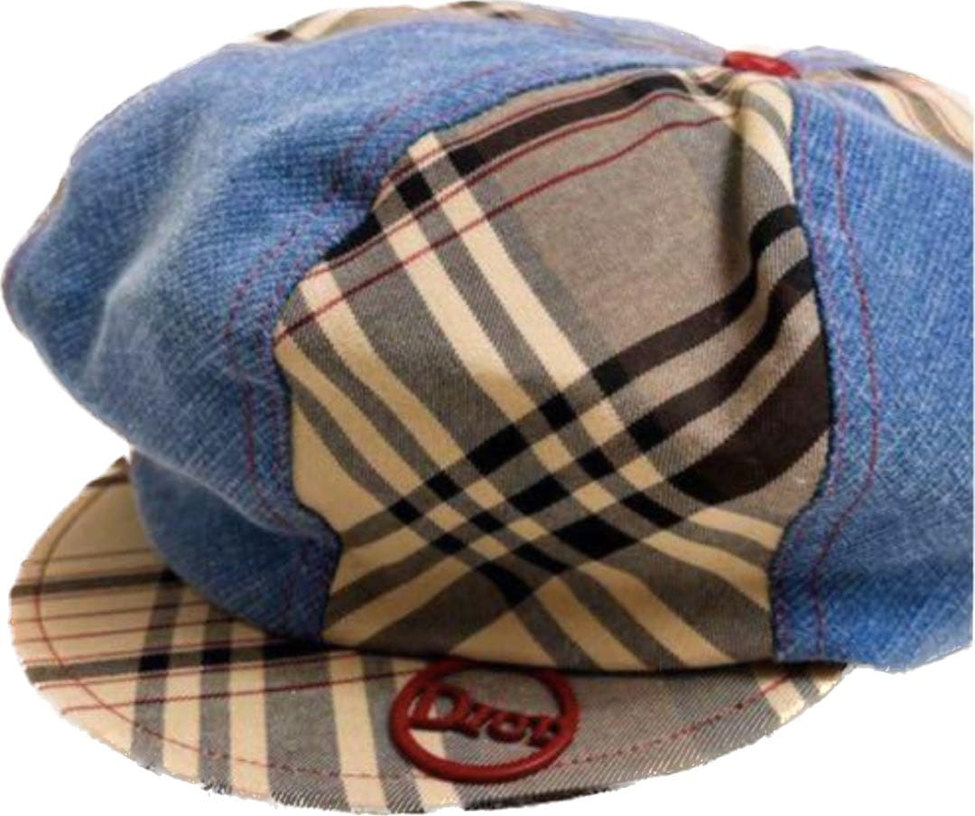 レア✨dir ディオール チェック柄 デニム キャスケット 裏地トロッター