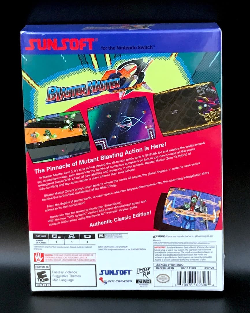 Nintendo Switch Blaster Master Zero 3 Classic Edition