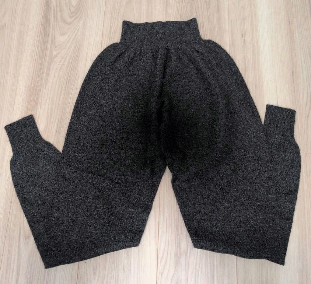 ヌワン　NUONEカシミヤシルクロングパンツ　ホールガーメント