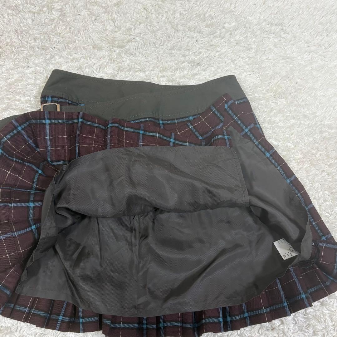 ヴィヴィアンウエストウッド　プリーツ　ラップスカート チェック　ベルト