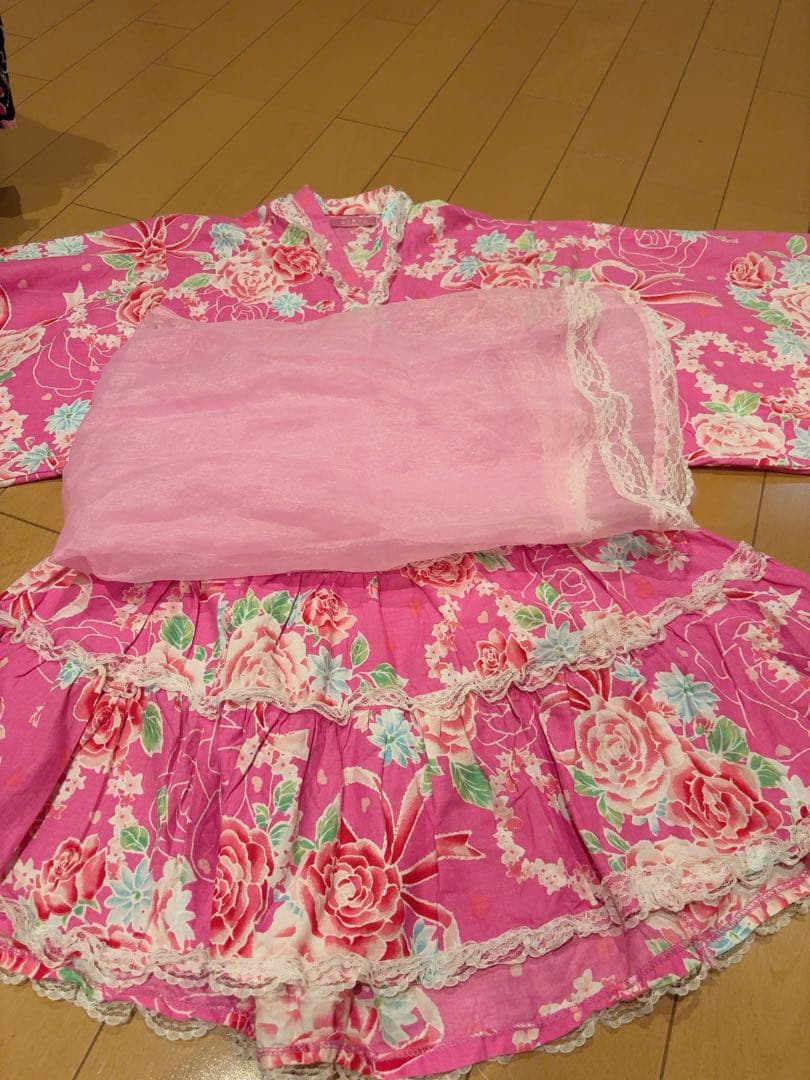 浴衣ドレス　大人　平成ギャルy2k リメイク姫ギャル　量産型　160 セパレート