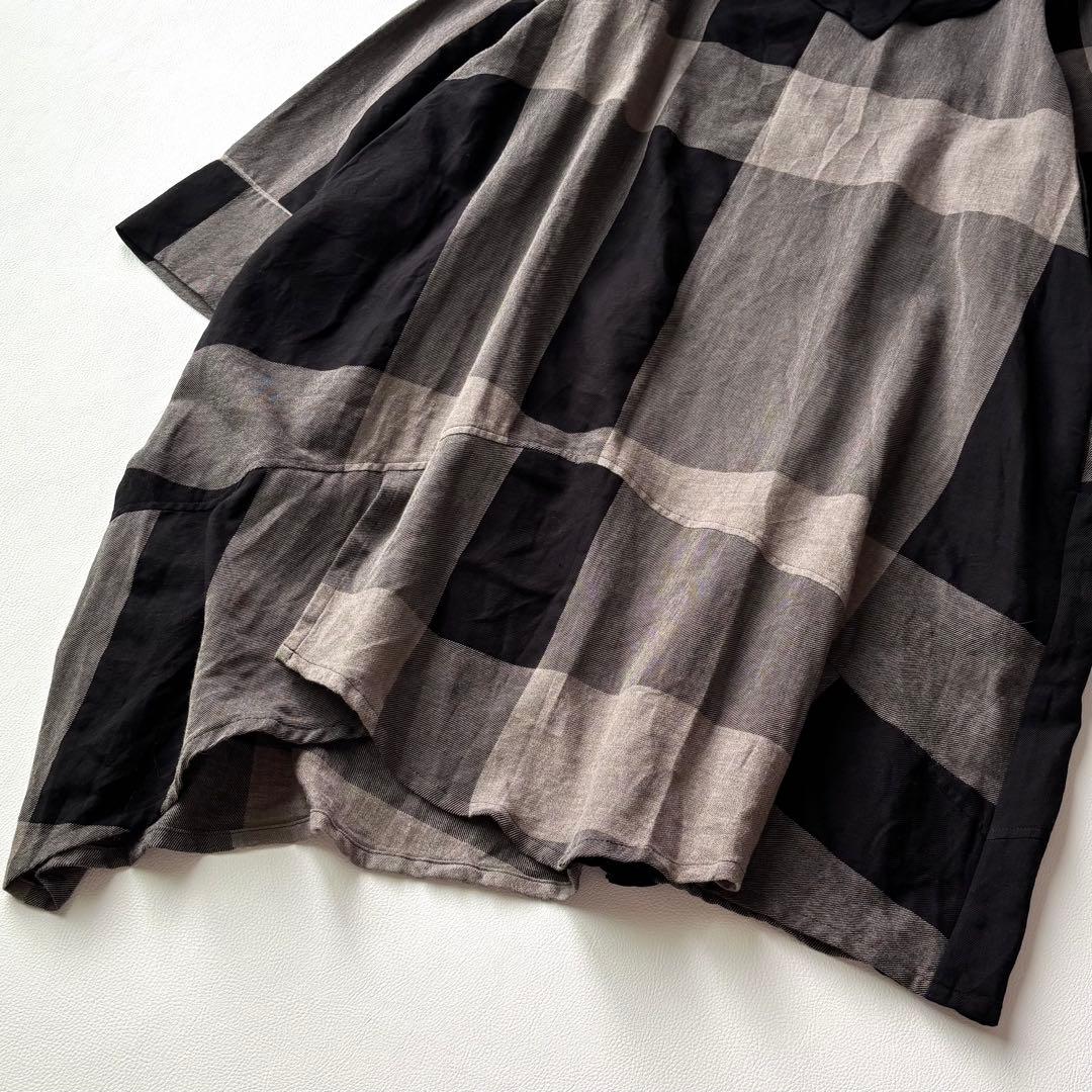 センソユニコ　芽風　コットンビエラチェック チュニック　アシメ　2024年