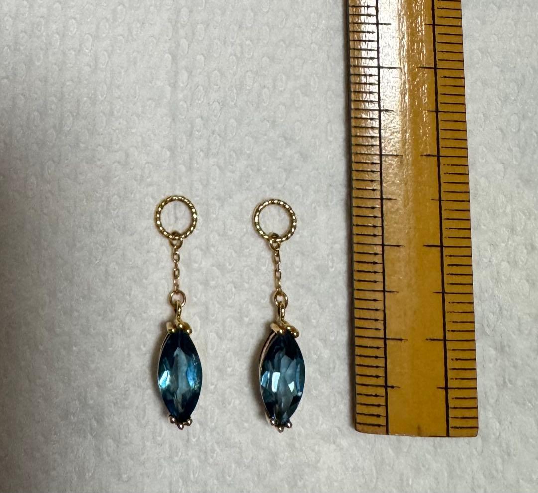 クアラントット　ロンドンブルートパーズ ピアス•イヤリングチャーム