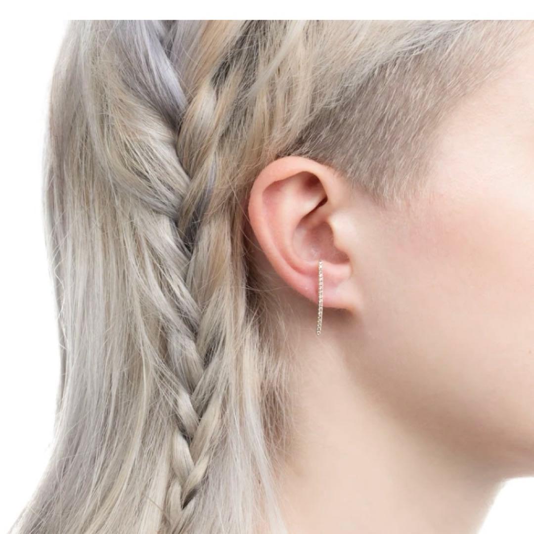 Hirotaka Gossamer ロングバー ダイヤモンド ピアス