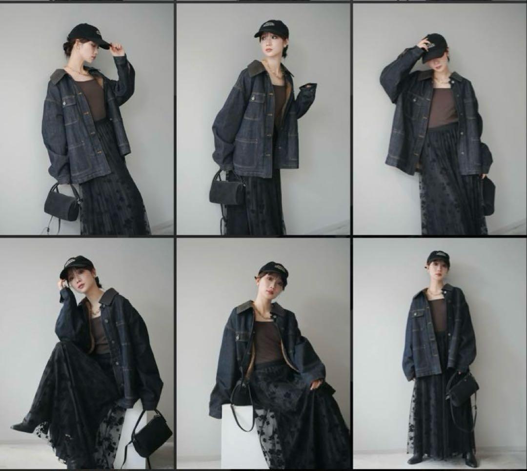 セール中！即購入可！lumier裏地ファーデニムフライトジャケット　indigo