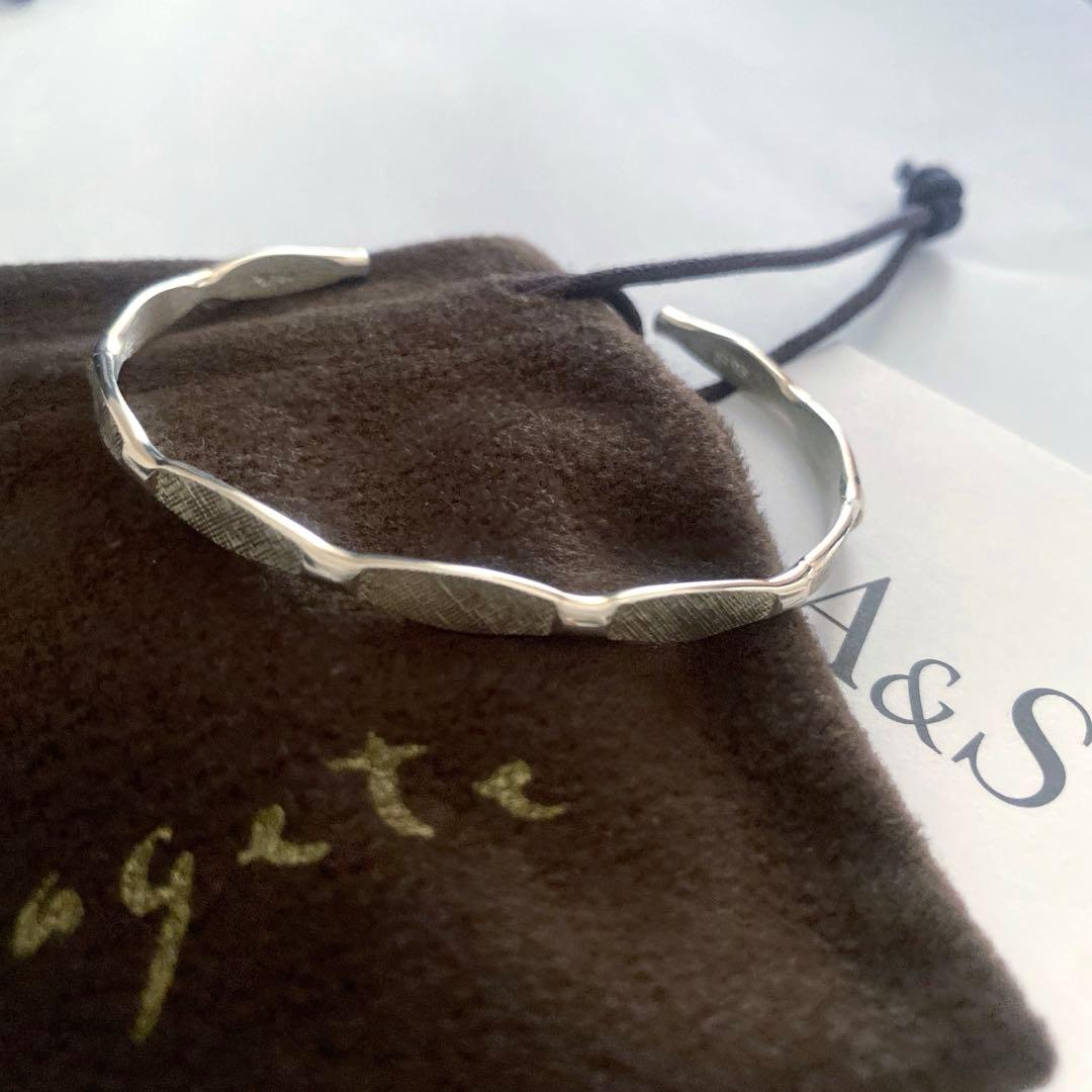 アガット　シルバー　バングル　ブレスレット　silver925 デザイン