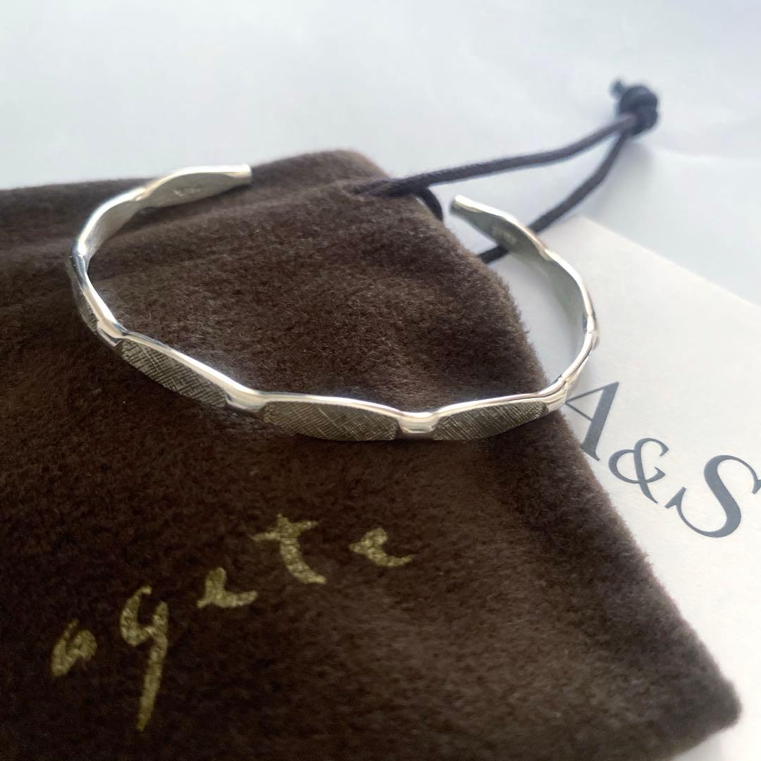 アガット　シルバー　バングル　ブレスレット　silver925 デザイン