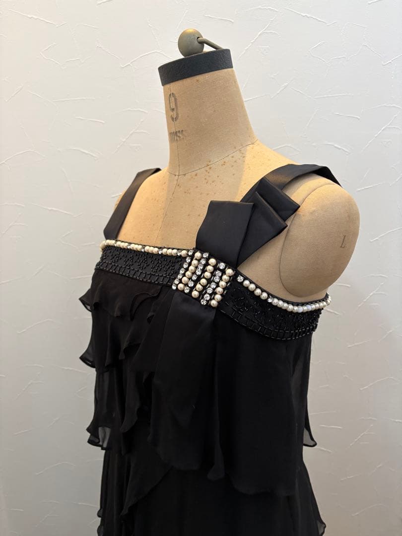 パーティドレスブラックロングドレス