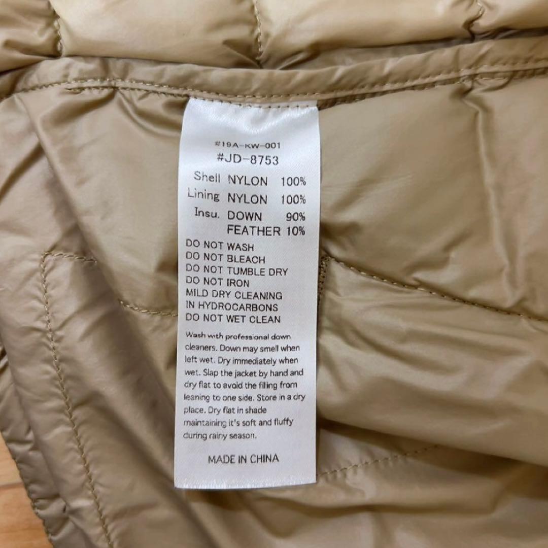 美品　ダントン　DANTON インナーダウン　Vネックベスト　カーキ　42